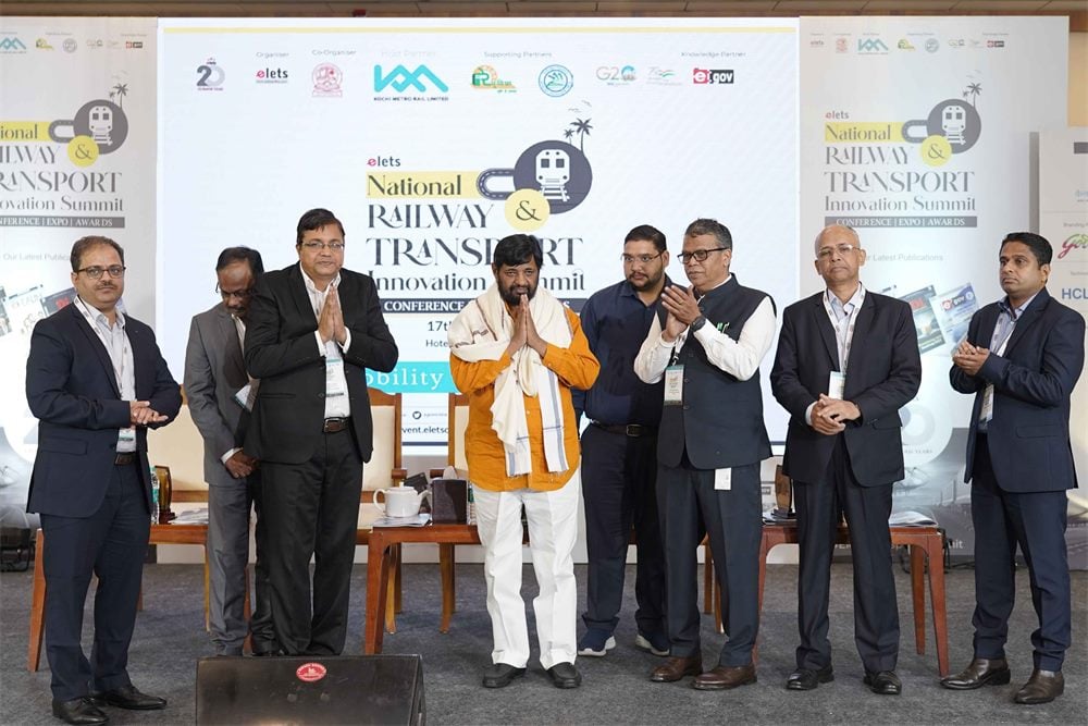 Dignitaries on stage at the National Railway & Transport Innovation Summit